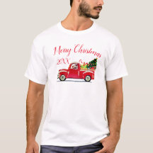 Merry Christmas Vintage Red Truck Year