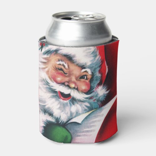 Merry ChristmasvintageretroSanta claushappy Sa Can Cooler