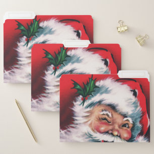 Merry Christmas,vintage,retro,Santa claus,happy Sa File Folder