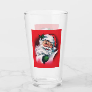 Merry Christmas,vintage,retro,Santa claus,happy Sa Glass
