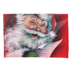 Merry Christmas,vintage,retro,Santa claus,happy Sa Pillow Case