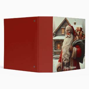 Merry Christmas vintage Santa 3 Ring Binder