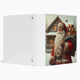 Merry Christmas vintage Santa 3 Ring Binder