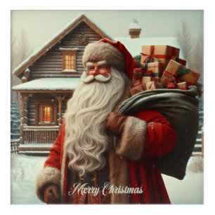 Merry Christmas vintage Santa Acrylic Print