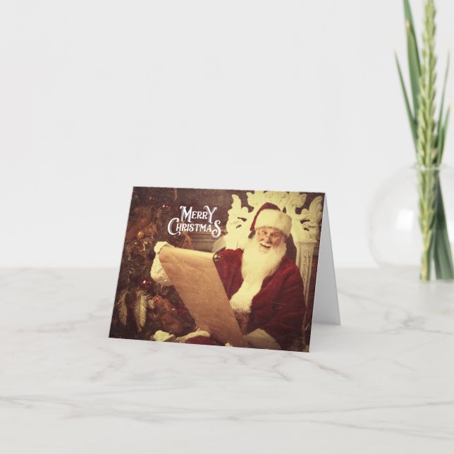 Merry Christmas Vintage Santa  Card (Front)