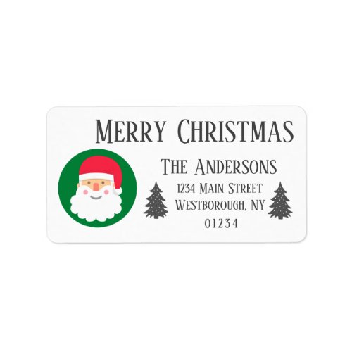 Merry Christmas Vintage Santa Claus Address Label