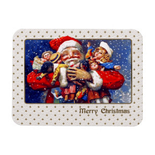 Merry Christmas. Vintage Santa Claus Magnet