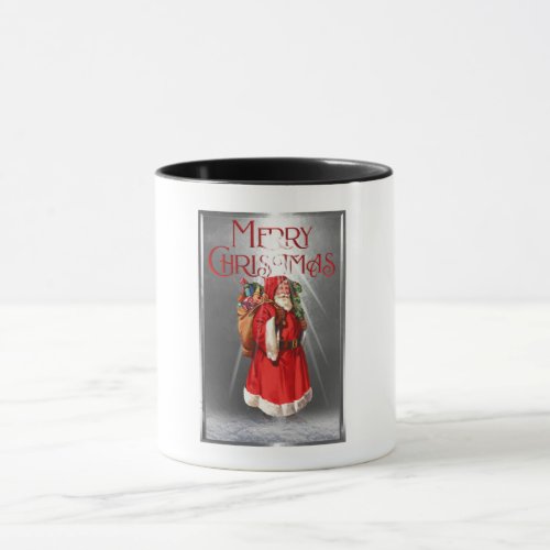 Merry Christmas Vintage Santa Design Mug