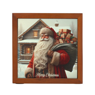 Merry Christmas vintage Santa Desk Organizer