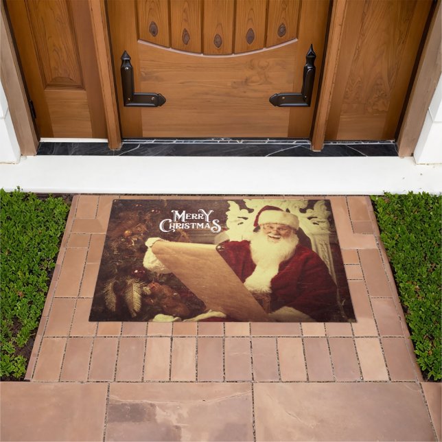Merry Christmas Vintage Santa  Doormat (Outdoor)