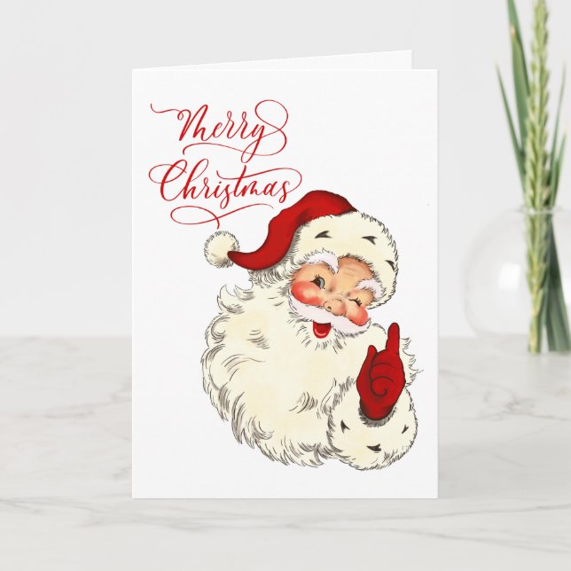 Merry Christmas vintage Santa family holiday ho ho (Front)