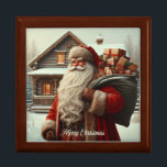 Merry Christmas vintage Santa  Gift Box<br><div class="desc">.</div>