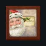Merry Christmas Vintage Santa Gift Box<br><div class="desc">Digital art by Angelandspot.</div>