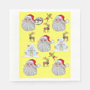 Merry Christmas Vintage Santa Napkins