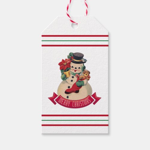 Merry Christmas _ Vintage Snowman Gift Tag