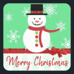 Merry Christmas Vintage Snowman Stickers<br><div class="desc">Merry Christmas Vintage Snowman Stickers</div>