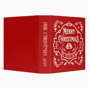 Merry Christmas vintage style design 3 Ring Binder