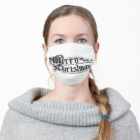 Merry Christmas Vintage Style Face Mask