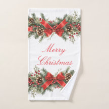 Merry Christmas vintage style hand towel