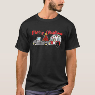 Merry Christmas Vintage Truck Camper Full Timer Rv T-Shirt