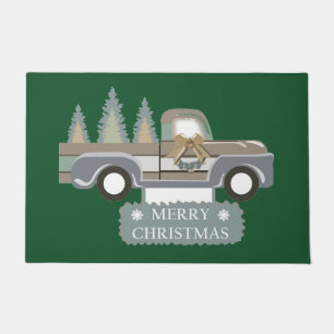 Merry Christmas Vintage Truck Doormat