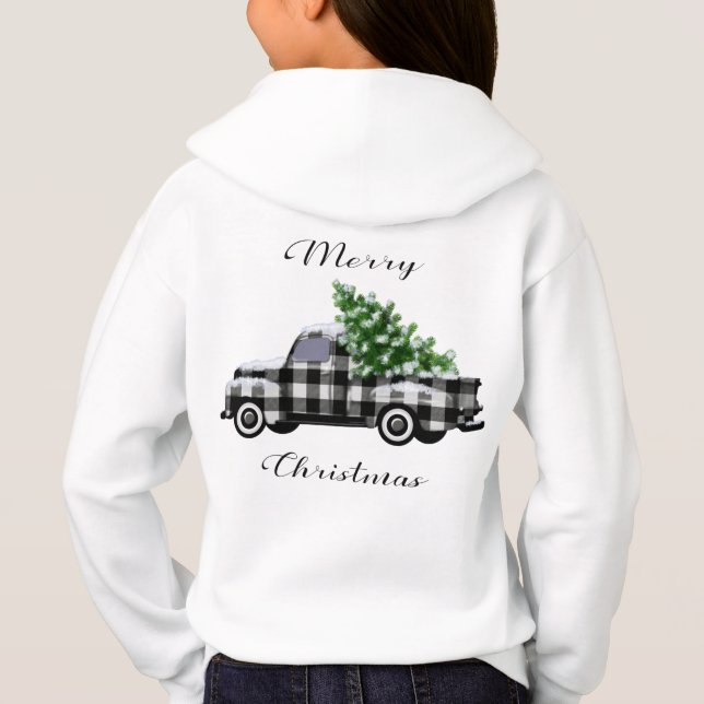 Merry Christmas Vintage Truck Hoodie (Back)