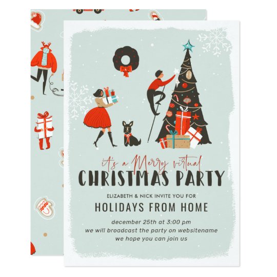 Merry Christmas Virtual Christmas Holiday Party Invitation