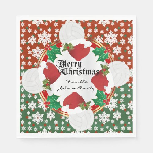 Merry Christmas Volleyball Lovers Napkins