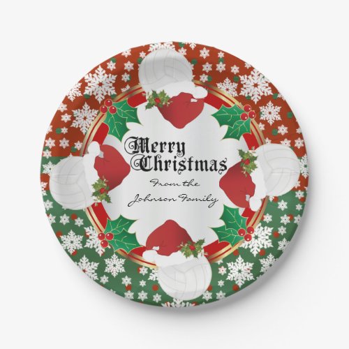 Merry Christmas Volleyball Lovers Paper Plates