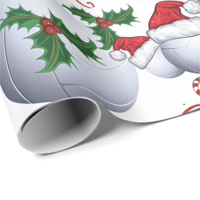 Merry Christmas Volly Ball   Santa Wrapping Paper (Roll Corner)