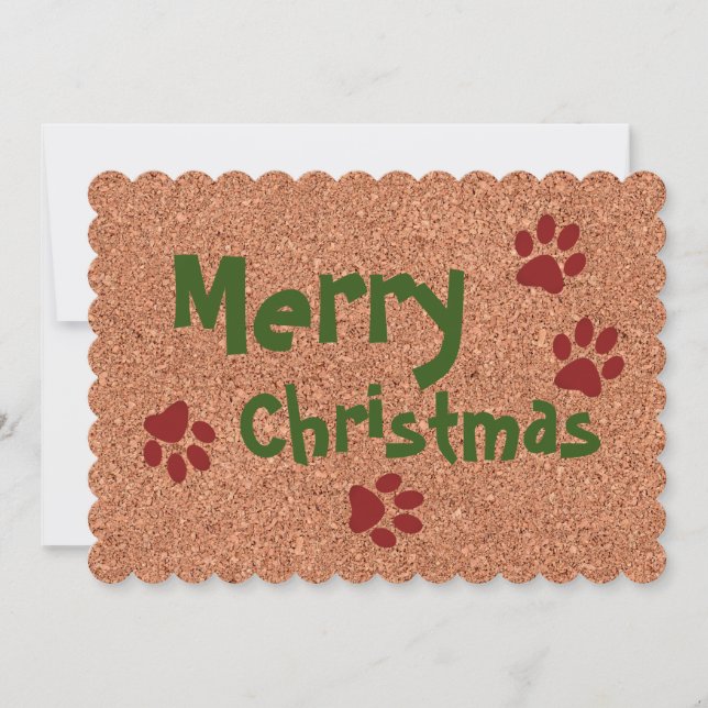 Merry Christmas w Paws Holiday Card (Front)