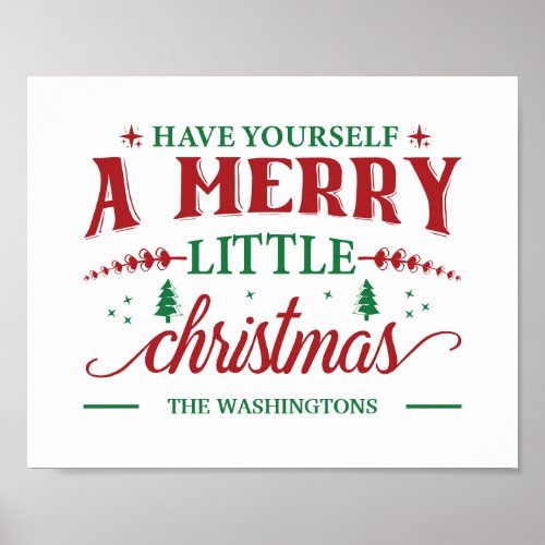 Merry Christmas Wall Art Print Home Decor Poster