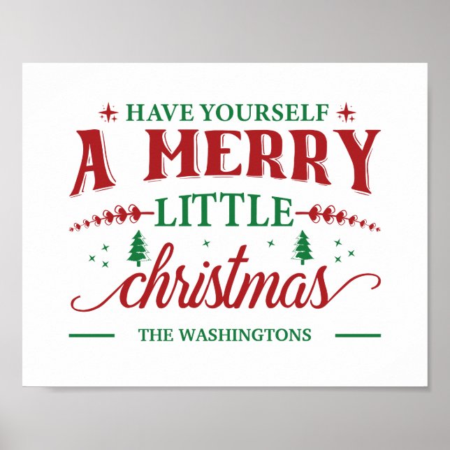 Merry Christmas Wall Art Print Home Decor Poster (Front)