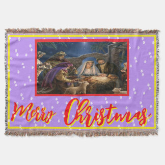 Merry christmas,wall, window,image throw blanket