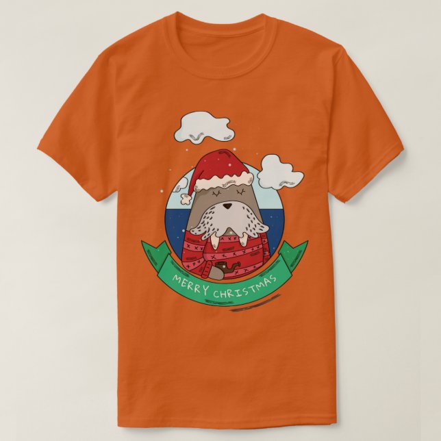 Merry Christmas Walrus T-Shirt (Design Front)