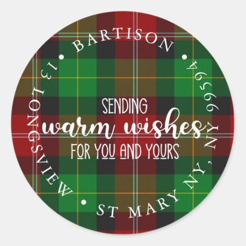 merry Christmas warm wishes company marketing Classic Round Sticker