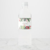 Holly Mistletoe Christmas Water Bottle Labels