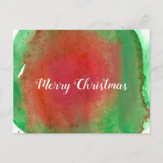 Merry Christmas, Water Color Holiday Postcard