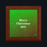 Merry Christmas Water Drops Neon Green Cool Ombre Gift Box<br><div class="desc">Designed with artistic water droplets abstract in colorful ombre green background and "Merry Christmas" text which you may customize!</div>
