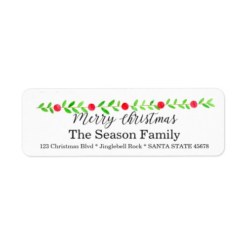 Merry Christmas watercolor Christmas banner Label