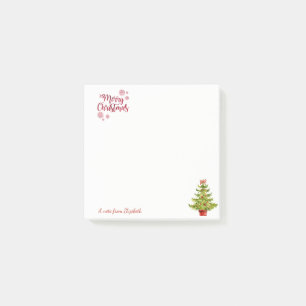 Merry Christmas, Watercolor Christmas Tree Post-it Notes