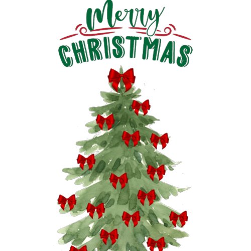 Merry Christmas Watercolor Christmas tree Thank You Card