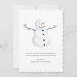 Merry Christmas. Watercolor cute snowman. Winter Holiday Card<br><div class="desc">Christmas card with watercolor snowman. Contact me,  please,  if you need additional items.</div>