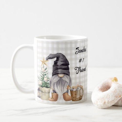 Merry Christmas Watercolor Farmhouse Gnome Coffee Mug