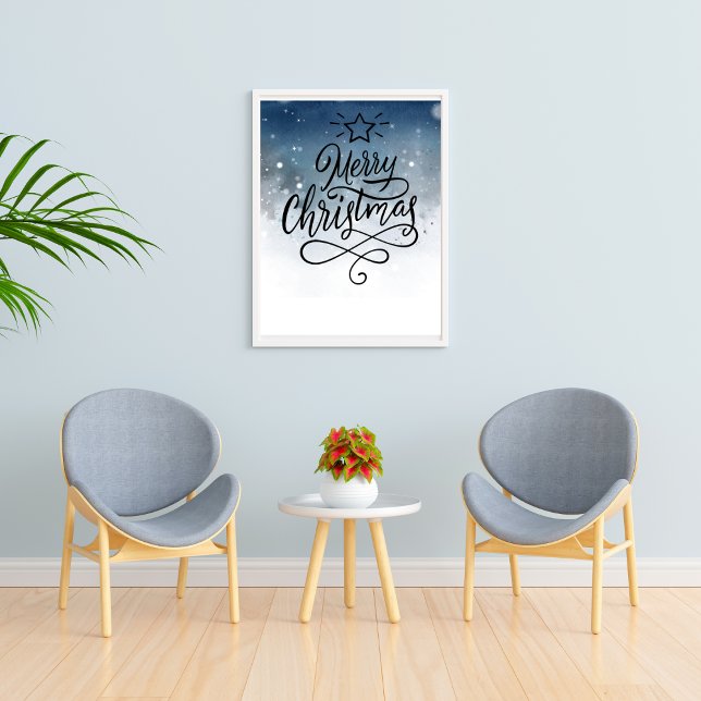 Merry Christmas watercolor Faux Canvas Print (Creator Uploaded)