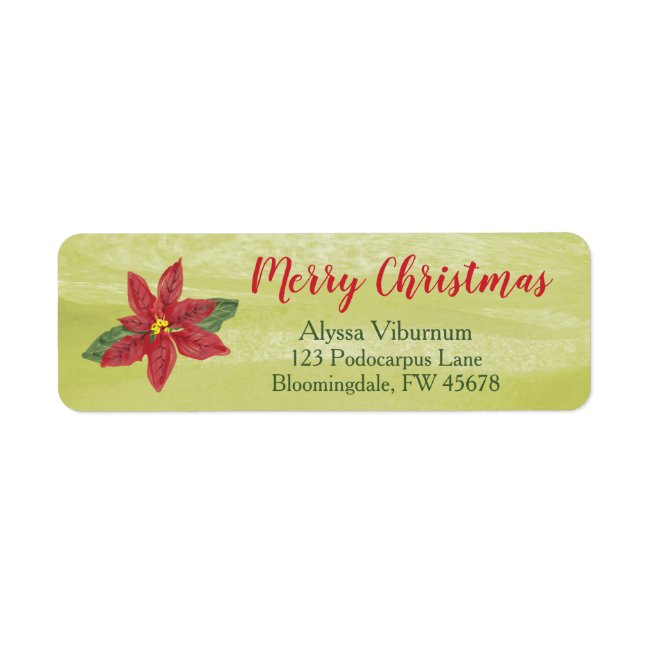 Merry Christmas Watercolor Floral Address