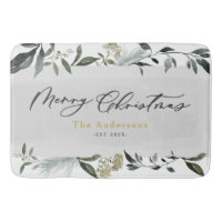 Merry Christmas watercolor foliage Christmas