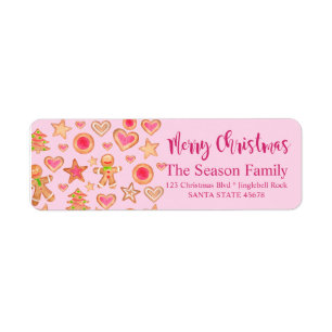 Merry Christmas watercolor gingerbread cookies Label