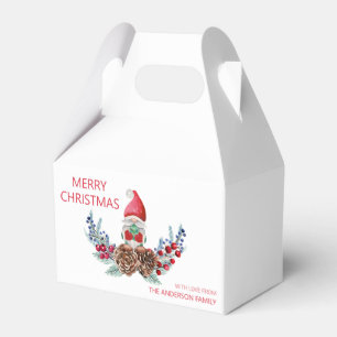Merry Christmas Watercolor Gnome Favor Boxes