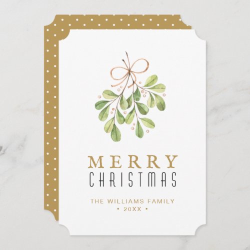 Merry Christmas Watercolor Greenery Holiday Card